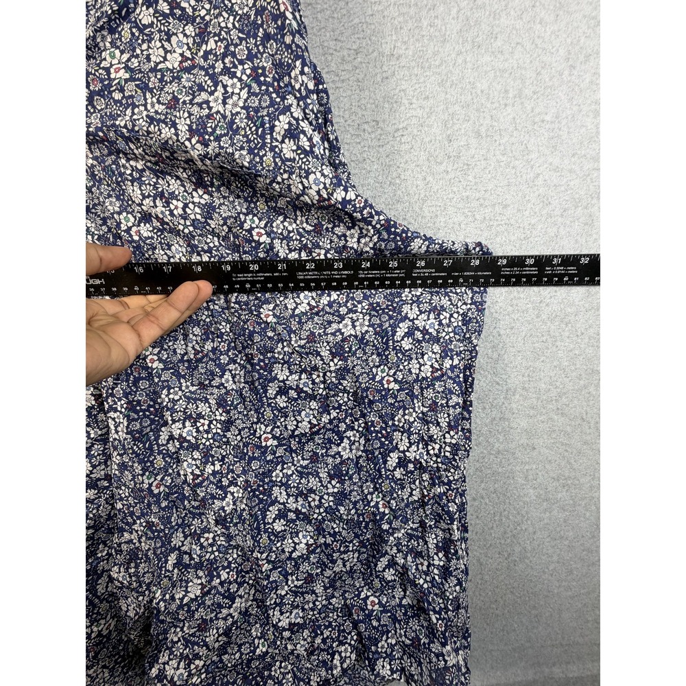 Old Navy Blouse Womens 4X Blue Floral Henley Long Sleeve Tunic Plus Top - Picture 7 of 11